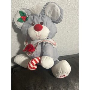Vintage 1987 Fisher Price Plush Christmas Mouse puffalump 13" rare plush